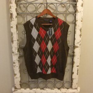 SADDLEBRED V-NECK SWEATER VEST MENS -LARGE-NWT
